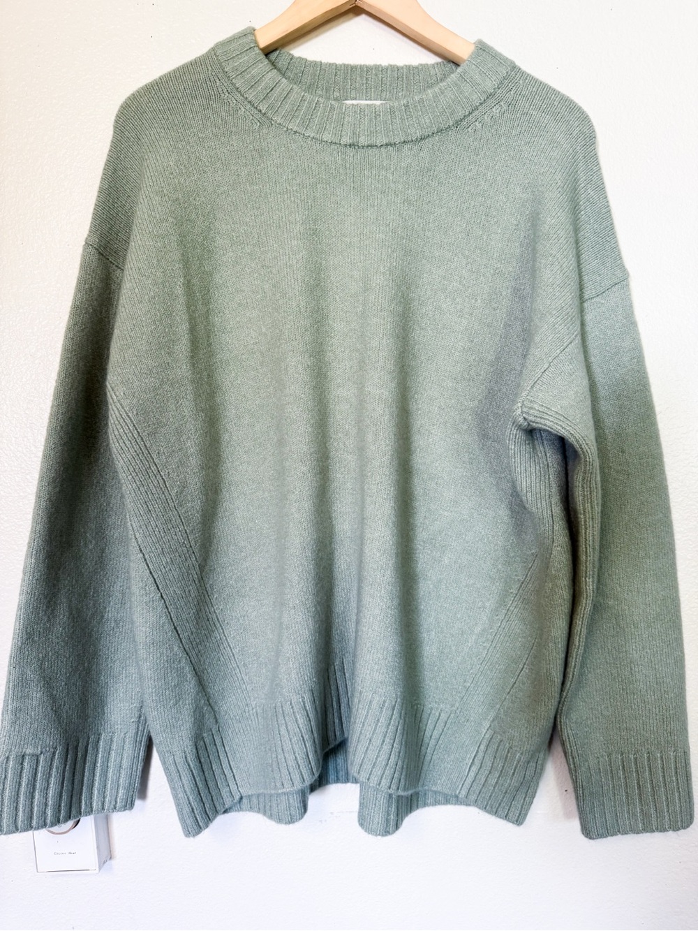 Rachel Zoe Sage Green Relaxed Crewneck Sweater Soft Cozy Oversized